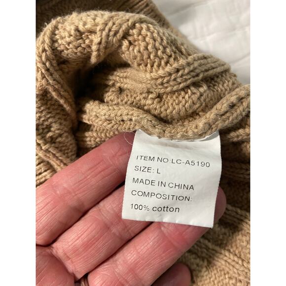 LC Lizette Collection Top Vest Sweater Cable Knit Scoop Neck Cotton Junior SZ Lg - Picture 5 of 5